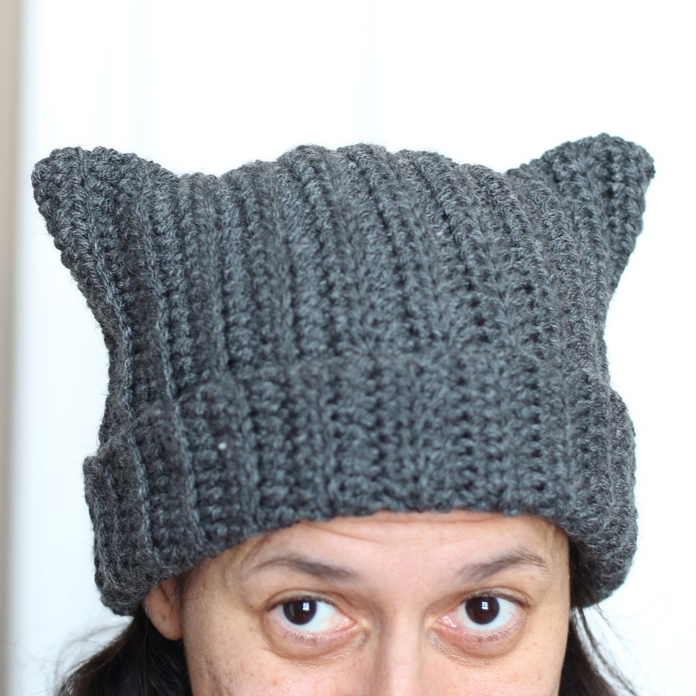 Cute Cat Ear Beanie - Handmade Crochet Cat Hat - Kitty Winter Hat